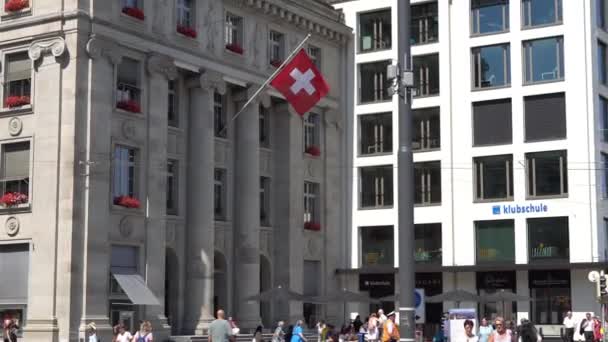 LUCERNE, SWITZERLAND - 04 июля 2017: View Lucerne city center, Швейцария. Люцерн является столицей кантона Люцерн и частью одноименного района . — стоковое видео
