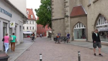 Meissen, Almanya - 04 Temmuz 2017: Görünümünü tarihi Meissen city center, Almanya. Meissen serbest devlet Saksonya, Doğu Almanya'da Elbe Nehri'nin her iki kıyısında bir şehirdir.