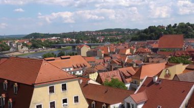 Meissen, Almanya: Panoramik manzaralı tarihi Meissen city center, Almanya. Meissen serbest devlet Saksonya, Doğu Almanya'da Elbe Nehri'nin her iki kıyısında bir şehirdir.