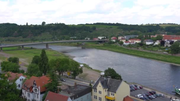 Meissen, Alemania: Vista panorámica del centro histórico de Meissen, Alemania. Meissen es una ciudad en ambas orillas del río Elba en el Estado Libre de Sajonia, en el este de Alemania. . — Vídeos de Stock