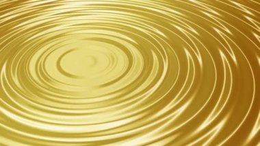 Dalgalar yüzeyi sıvı altın. Animasyon. Kesintisiz döngü.