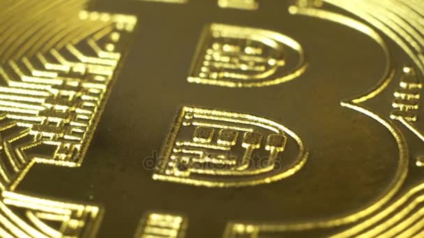 Κρυπτό νόμισμα χρυσό Bitcoin - Btc - Bit κέρμα. Μακροεντολή βολές κρυπτό νόμισμα Bitcoin νομίσματα εκ περιτροπής. Απρόσκοπτη βρόχου. — Αρχείο Βίντεο