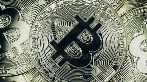 Κρυπτό νόμισμα χρυσό Bitcoin - Btc - Bit κέρμα. Μακροεντολή βολές κρυπτό νόμισμα Bitcoin νομίσματα εκ περιτροπής. Απρόσκοπτη βρόχου. — Αρχείο Βίντεο