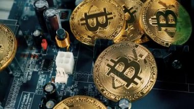 Şifreli para birimi Altın Bitcoin - BTC - Bit Sikke. Ana kartta bitcoin var..