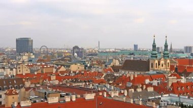 Viyana manzarası, Avusturya. Viyana hava görünümünü. Hızlandırılmış. Avusturya. Sermaye ve Avusturya'nın en büyük şehri ve 9 devletlerin Avusturya Viyana Wien biridir.