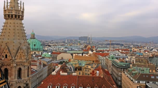 Linha do horizonte de Viena, Áustria. Vista aérea de Viena. Desfasamento de tempo. Áustria. Viena Wien é a capital e maior cidade da Áustria, e um dos 9 estados da Áustria . — Vídeo de Stock