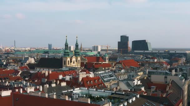 Vienna skyline, Austria. Widok z lotu ptaka miasta Wiedeń. Austria. Wiedeń Wien jest stolica i największe miasto Austrii i jeden z 9 państw Austria. — Wideo stockowe