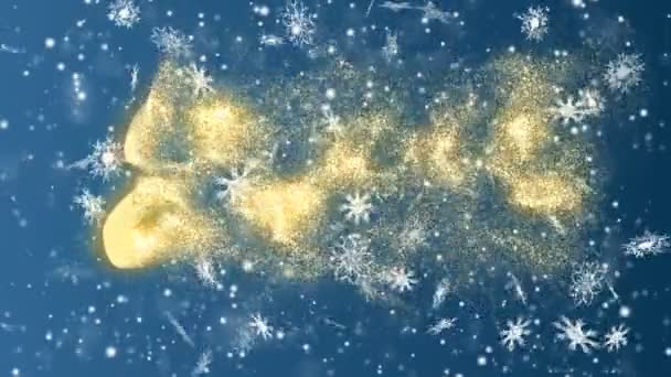 Nouvel An 2018 à partir de flocons de neige sur un fond bleu. Noël et Nouvel An sans couture boucle animation . — Video