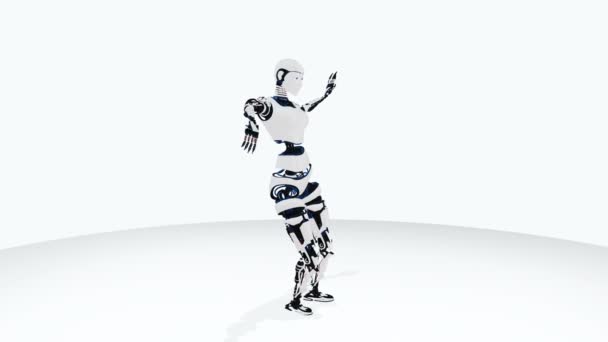 Robot sexy androide donna danza. Fantascienza elegante ragazza robotica. Bella donna robot. Animazione CG . — Video Stock