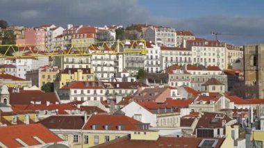 Lizbon Panorama. Havadan görünümü. Lizbon Portekiz en büyük şehir ve başkentidir. Lizbon kıta Europes en batı başkenti ve Atlantik Sahili boyunca tek kişi olduğunu.