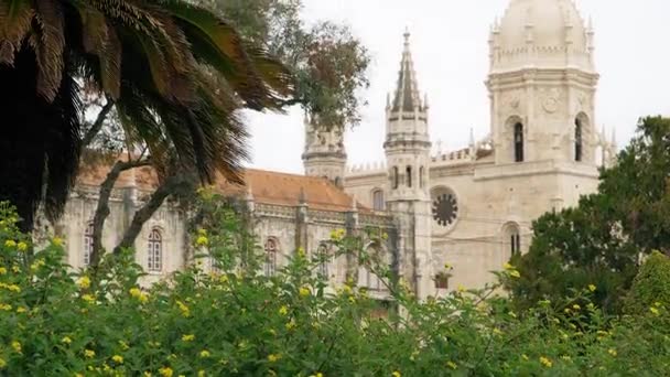 LISBON, circa 2018: Jeronimos Monastery or Hieronymites Monastery. Lisbon is continental Europes westernmost capital city and the only one along the Atlantic coast. — Stock Video