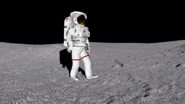 Astronaut Walking On The Moon And Admiring The Beautiful Earth Cg Animation Video By C Merlinus74 Stock Footage