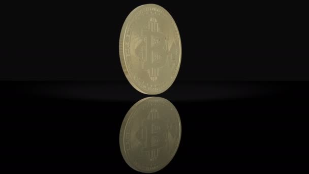 Krypto valuta guld Bitcoins - Btc - bitars mynt. Makro skott krypto valuta Bitcoin mynt roterande. Sömlös looping. — Stockvideo