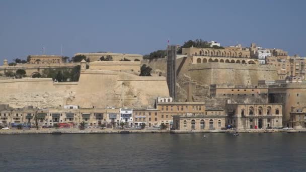 Valletta Malta April 2018 Uitzicht Middellandse Zee Valletta Het Eiland — Stockvideo