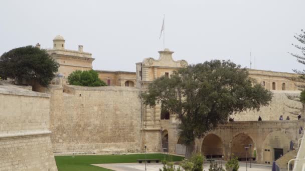 Mdina Malta Kwietnia 2018 Murów Fortyfikacji Miasta Mdina Mdina Jest — Wideo stockowe