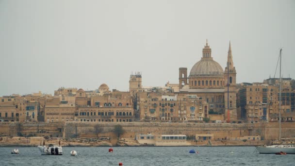 Valletta Malta April 2018 Blick Auf Das Mediterrane Meer Valletta — Stockvideo