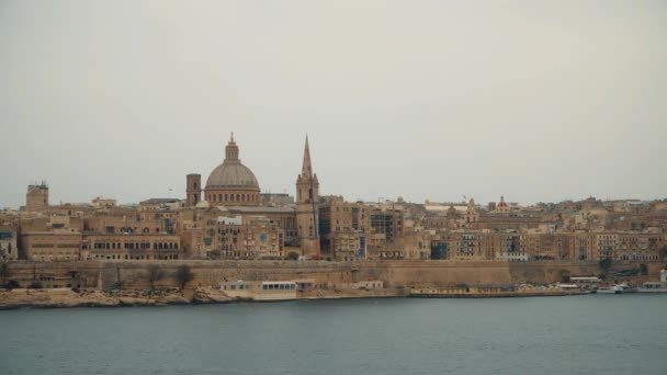 Valletta Malta Kwietnia 2018 Widok Morze Śródziemne Valletta Malty — Wideo stockowe