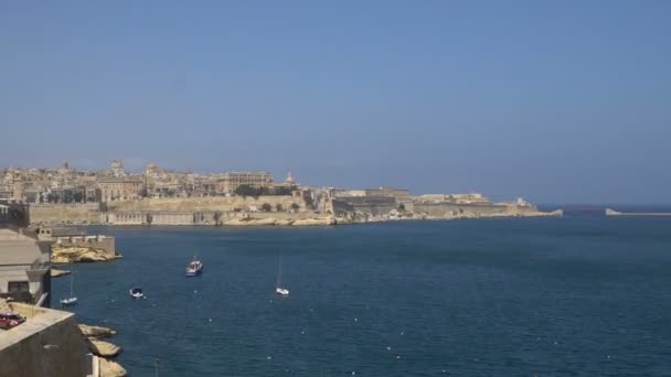 Валлетта Мальта Квітень 2018 Вид Середземне Море Валлетта Вчора — стокове відео