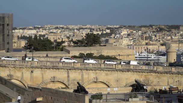 Βαλέτα Μάλτα Απριλίου 2018 Θέα Στη Μεσόγειο Θάλασσα Αγίου Angelo — Αρχείο Βίντεο