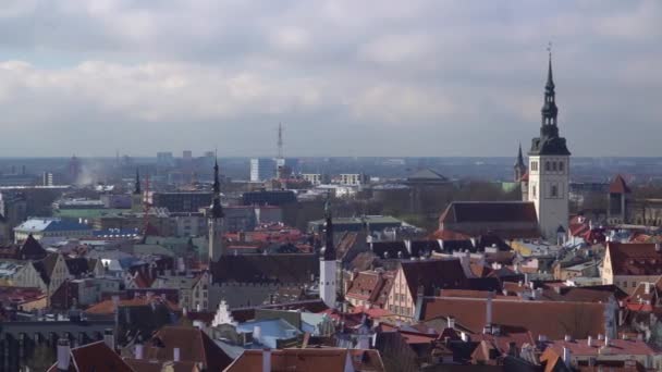 Tallinn Eski Şehir Estonya Panoraması — Stok video