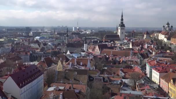 Πανόραμα Της Παλιάς Πόλης Του Ταλίν Εσθονία — Αρχείο Βίντεο