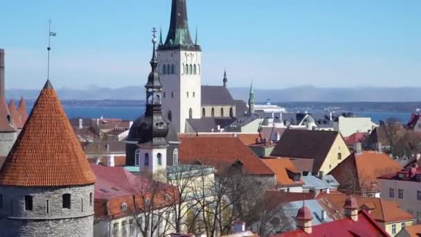 Pnorama Tallinn Óvárosában Észtország Tallinn Északi Partján Ország Harjumaa Megyében — Stock videók