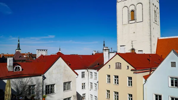 Tallinn Skyline Estonia Vista Aérea Estonia Tallin Ciudad Vieja Estonia — Foto de Stock