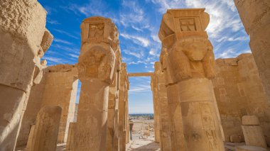 Luxor, Egypt: The Mortuary Temple of Hatshepsut, also known as the Djeser-Djeseru, is a mortuary temple of Ancient Egypt located in Upper Egypt
