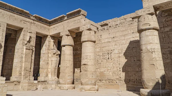 Templo Medinet Habu Egito Luxor Templo Mortuário Ramsés Iii Medinet — Fotografia de Stock