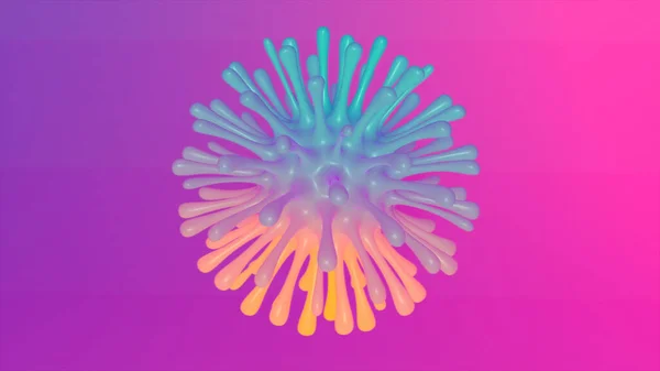 Corona virüsü. Mikroskop altında virüsler. İnsan bağışıklık sistemi virüsü ekranda dolaşıyor. Bakteri virüsü ya da mikroorganizma hücreleri mikroskop altında. 3 boyutlu hazırlama mikrobu. Kusursuz döngü. 3d oluşturma