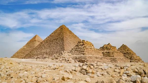 Giza Daki Büyük Piramitler Kahire Mısır — Stok fotoğraf