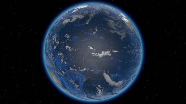 Prachtige Planeet Aarde Ruimte Tegen Achtergrond Van Sterren Weergave Weergave — Stockfoto