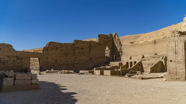 Luxor Egito Deir Medina Uma Antiga Aldeia Egípcia Que Abrigava — Fotografia de Stock