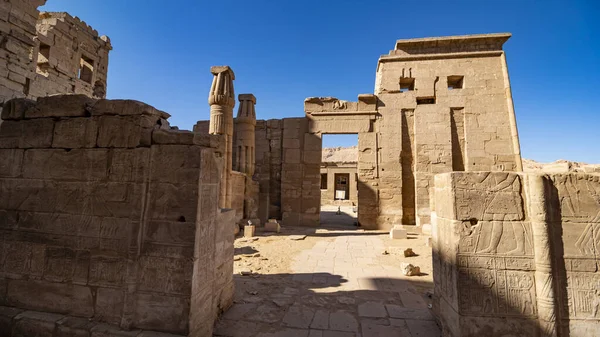 Храм Medinet Habu Єгипет Луксор Похоронний Храм Рамсеса Iii Medinet — стокове фото