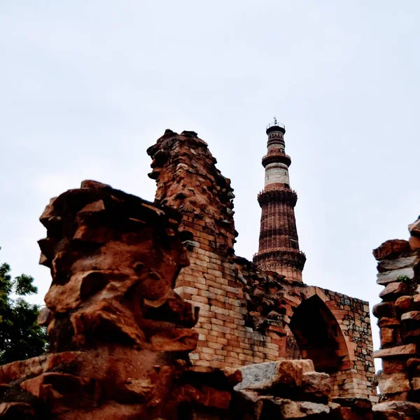 Qutub Minar New Delhi India Legmagasabb Minaret Indiában Egy Márvány — Stock Fotó