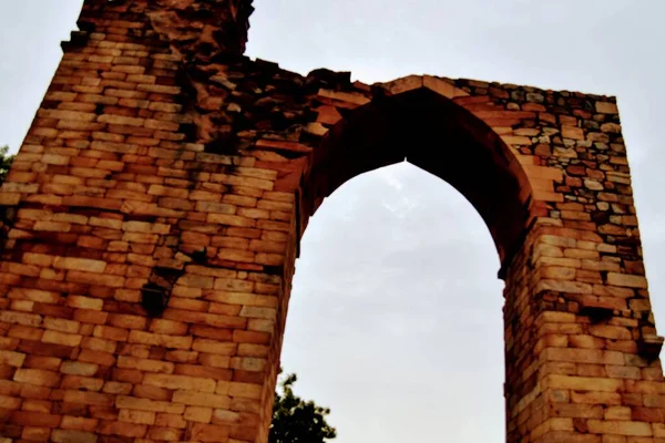 Kutub Minar Kompleksi Nin Içinde Antika Harabeler Kareler Var Mehrauli — Stok fotoğraf