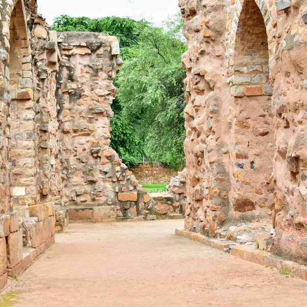 Kutub Minar Kompleksi Nin Içinde Antika Harabeler Kareler Var Mehrauli — Stok fotoğraf