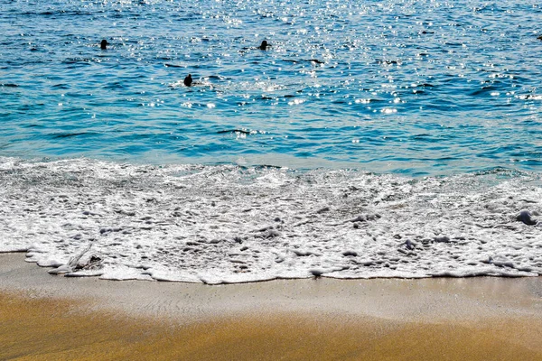 Güneşli Sahil Manzarası Tropikal Adada Yaz Tatili Deniz Kenarındaki Egzotik — Stok fotoğraf