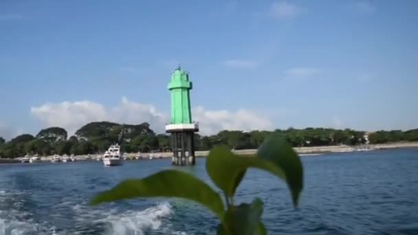 Speedboot Weg Van Bali Sanur Strand Naar Nusa Penida Bali — Stockvideo