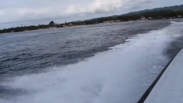 Lancha Rápida Camino Desde Playa Bali Sanur Nusa Penida Bali — Vídeo de stock