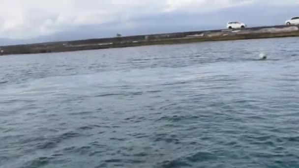 Speedboat Väg Från Bali Sanur Stranden Till Nusa Penida Bali — Stockvideo