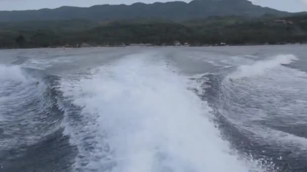 Speedboot Weg Van Bali Sanur Strand Naar Nusa Penida Bali — Stockvideo