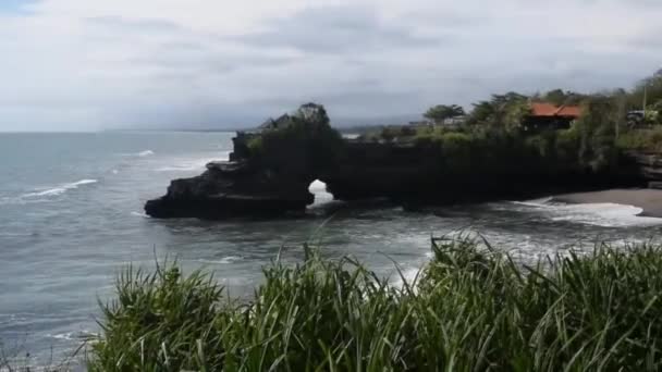 印度教庙宇Pura Tanah Lot Sunset Bali Indonesia Tanah Lot Temple Bali — 图库视频影像