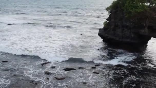 Hindu Tempel Pura Tanah Lot Och Solnedgång Bali Indonesien Tanah — Stockvideo