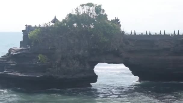Hindu Tempel Pura Tanah Lot Och Solnedgång Bali Indonesien Tanah — Stockvideo