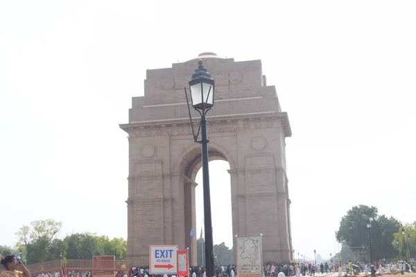 Індійська Брама Англ India Gate Військовий Меморіал Розташований Східному Краю — стокове фото