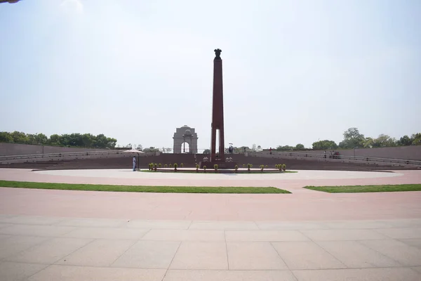 Vista Interior Del Monumento Nacional Guerra Delhi India Monumento Guerra — Foto de Stock