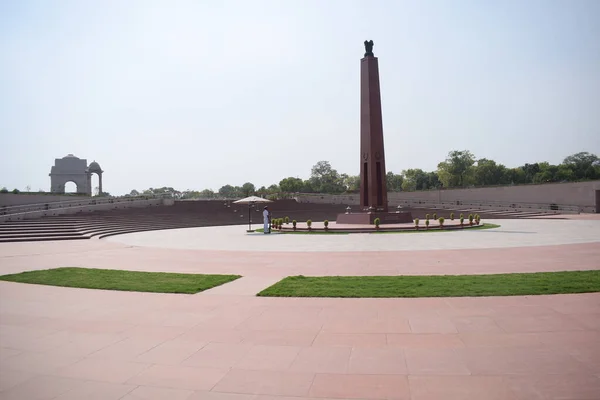 Vista Interior Del Monumento Nacional Guerra Delhi India Monumento Guerra — Foto de Stock