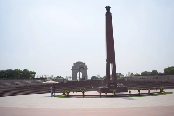 Vista Interior Del Monumento Nacional Guerra Delhi India Monumento Guerra — Foto de Stock