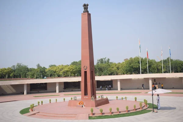 Vista Interior Del Monumento Nacional Guerra Delhi India Monumento Guerra — Foto de Stock